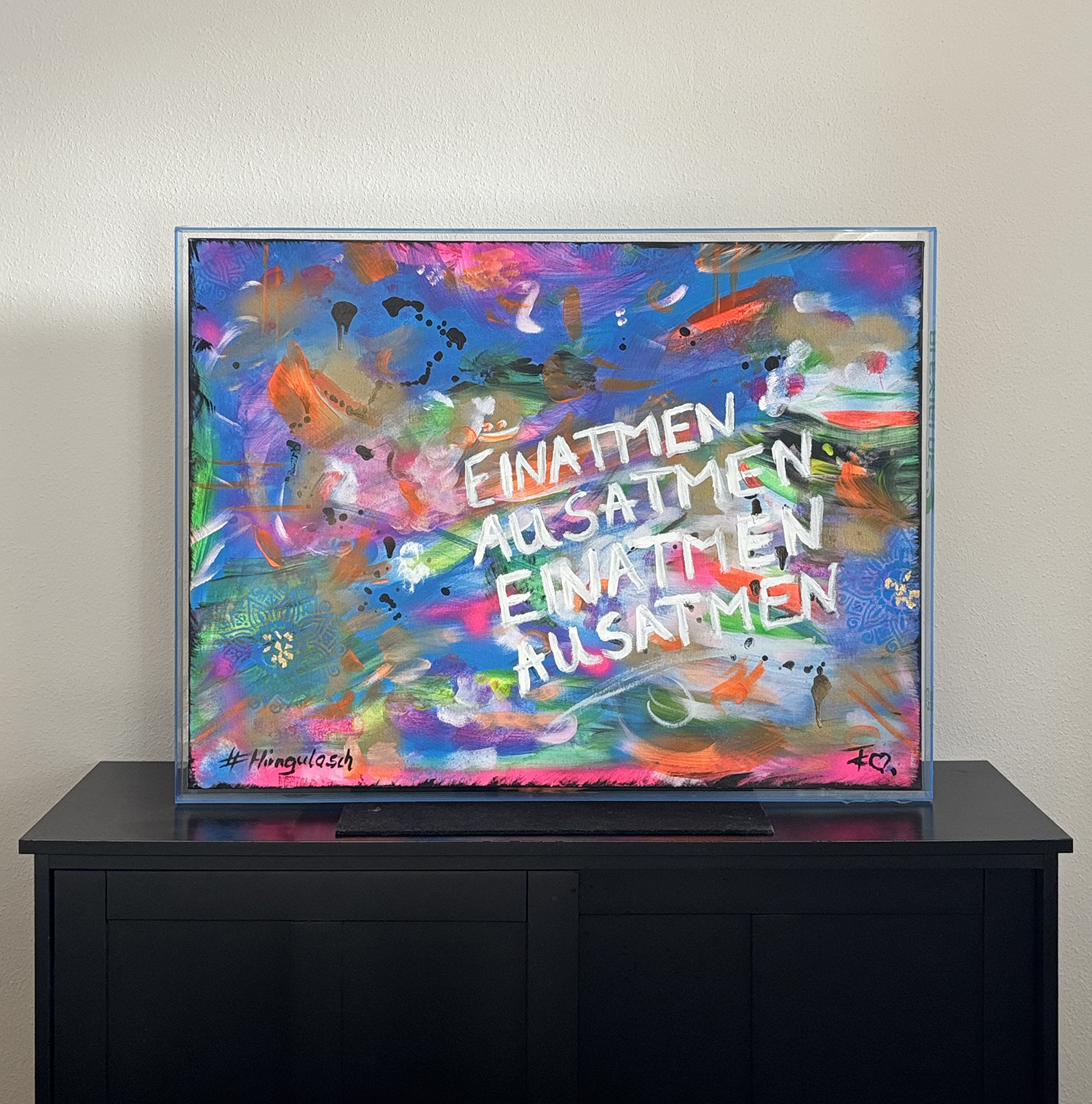 einatmen ausatmen<br />
Ausstellung hirngulasch depressionen Ängste Kunst Burnout Unperfekt 